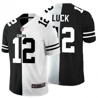 Maglia NFL Limited Indianapolis Colts Luck Black White Split