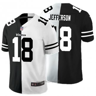 Maglia NFL Limited Minnesota Vikings Jefferson Black White Split
