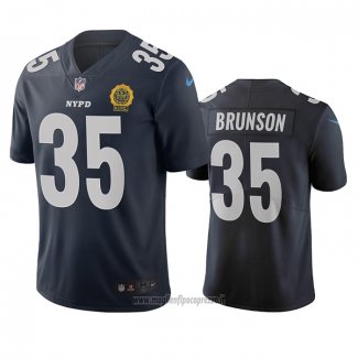 Maglia NFL Limited New York Giants T.j. Brunson Citta Edition Blu