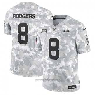 Maglia NFL Limited New York Jets Aaron Rodgers 2024 Salute To Service Grigio