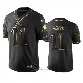 Maglia NFL Limited Philadelphia Eagles Carson Wentz Golden Edition Nero