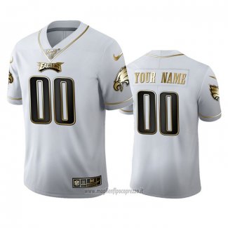 Maglia NFL Limited Philadelphia Eagles Personalizzate Golden Edition Bianco