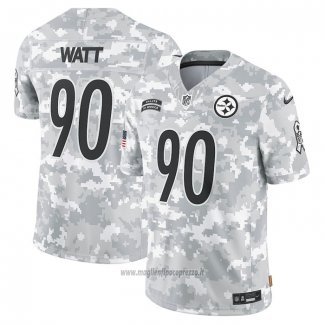 Maglia NFL Limited Pittsburgh Steelers T.J. Watt 2024 Salute To Service Grigio
