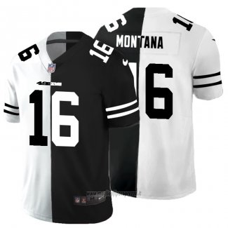Maglia NFL Limited San Francisco 49ers Montana White Black Split