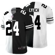 Maglia NFL Limited Seattle Seahawks Lynch White Black Split