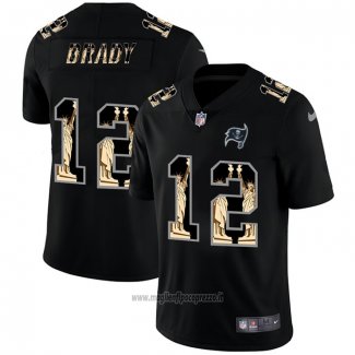 Maglia NFL Limited Tampa Bay Buccaneers 12 Tom Brady Statueliberty Fashion Nero