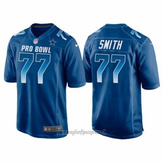 Maglia NFL Pro Bowl Dallas Cowboys 77 Tyron Smith NFC 2018 Blu