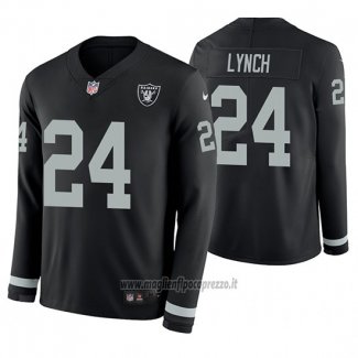 Maglia NFL Therma Manica Lunga Las Vegas Raiders Marshawn Lynch Nero