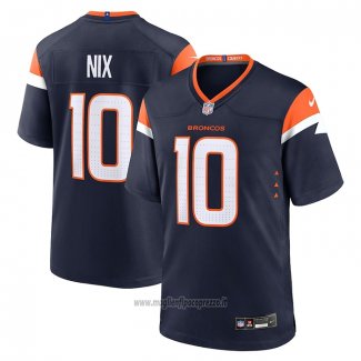 Maglia NFL Game Denver Broncos Bo Nix Alternato Blu