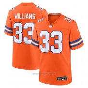Maglia NFL Game Denver Broncos Javonte Williams Mile High Collection 1977 Throwback Arancione