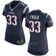 Maglia NFL Game Donna New England Patriots Faulk Nero