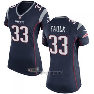 Maglia NFL Game Donna New England Patriots Faulk Nero