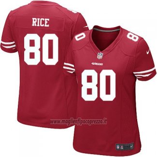 Maglia NFL Game Donna San Francisco 49ers Rice Rosso
