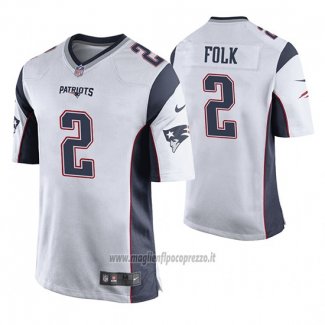 Maglia NFL Game New England Patriots Nick Folk Bianco