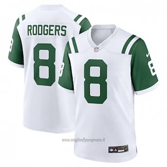 Maglia NFL Game New York Jets Aaron Rodgers Classic Alternato Bianco