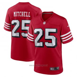Maglia NFL Game San Francisco 49ers Elijah Mitchell Alternato Rosso