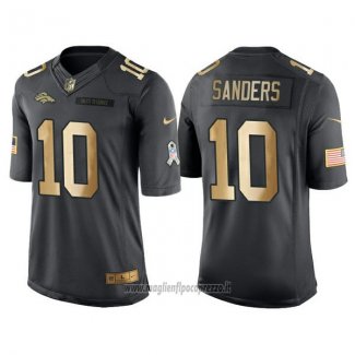 Maglia NFL Gold Anthracite Denver Broncos Sanders Salute To Service 2016 Nero