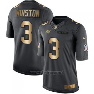 Maglia NFL Gold Anthracite Tampa Bay Buccaneers Winston Salute To Service 2016 Nero