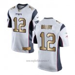 Maglia NFL Gold Game New England Patriots Brady Bianco
