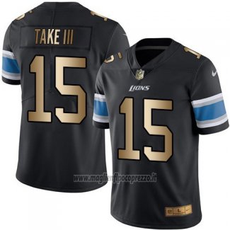 Maglia NFL Gold Legend Detroit Lions Take Iii Nero