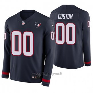 Maglia NFL Houston Texans Personalizzate Blu Therma Manica Lunga