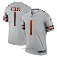 Maglia NFL Legend Justin Fields Chicago Bears Inverted Grigio