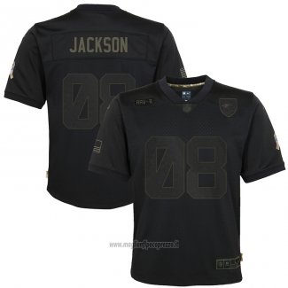 Maglia NFL Limited Bambino Baltimore Ravens Lamar Jackson 2020 Salute To Service Nero