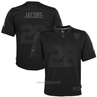 Maglia NFL Limited Bambino Las Vegas Raiders Josh Jacobs 2020 Salute To Service Nero