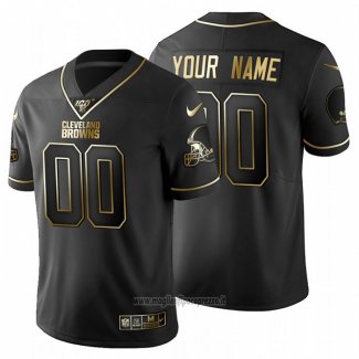 Maglia NFL Limited Cleveland Browns Personalizzate Golden Edition Nero