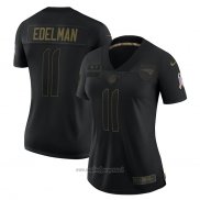 Maglia NFL Limited Donna New England Patriots Julian Edelman 2020 Salute To Service Nero