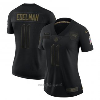 Maglia NFL Limited Donna New England Patriots Julian Edelman 2020 Salute To Service Nero