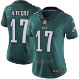 Maglia NFL Limited Donna Philadelphia Eagles 17 Alshon Jeffery Verde Stitched Vapor Untouchable