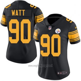 Maglia NFL Limited Donna Pittsburgh Steelers 90 Watt Nero