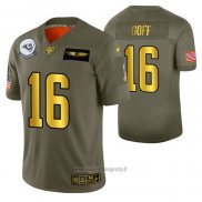 Maglia NFL Limited Los Angeles Rams Jared Goff 2019 Salute To Service Verde1