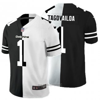 Maglia NFL Limited Miami Dolphins Tagovailoa Black White Split
