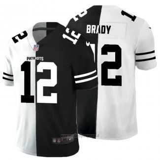 Maglia NFL Limited New England Patriots Brady White Black Split