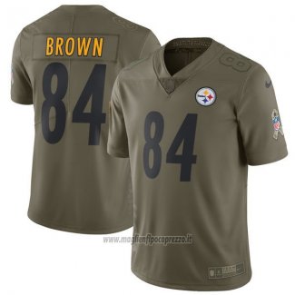 Maglia NFL Limited Pittsburgh Steelers 84 Brown 2017 Salute To Service Verde
