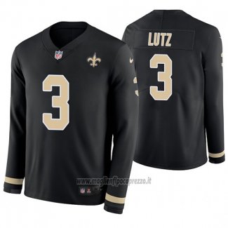 Maglia NFL Therma Manica Lunga New Orleans Saints Wil Lutz Nero