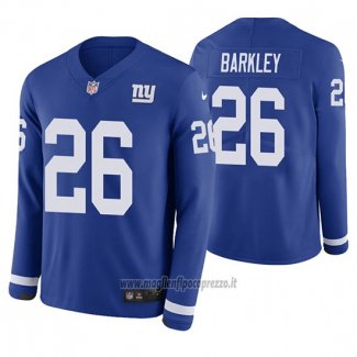 Maglia NFL Therma Manica Lunga New York Giants Saquon Barkley Blu
