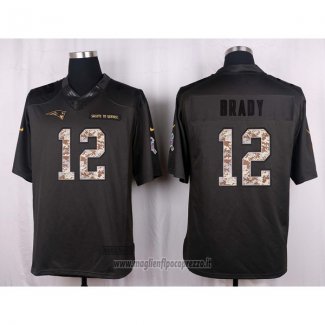 Maglia NFL Anthracite New England Patriots Brady 2016 Salute To Service