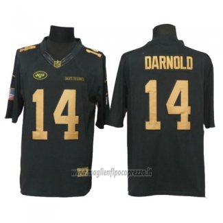 Maglia NFL Anthracite New York Jets 14 Sam Darnold Limited Gold Nero