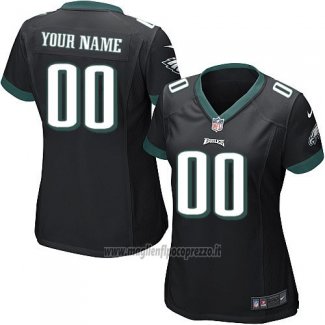 Maglia NFL Donna Philadelphia Eagles Personalizzate Nero