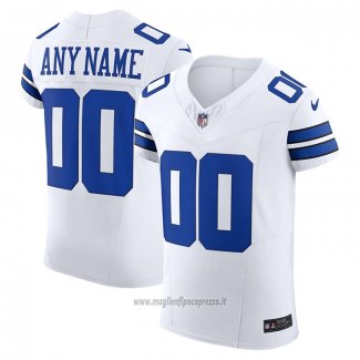 Maglia NFL Elite Dallas Cowboys Vapor F.U.S.E. Personalizzate Bianco