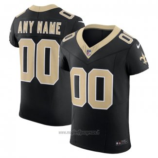 Maglia NFL Elite New Orleans Saints Vapor F.U.S.E. Personalizzate Nero