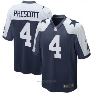 Maglia NFL Game Dallas Cowboys Dak Prescott Alternato Blu
