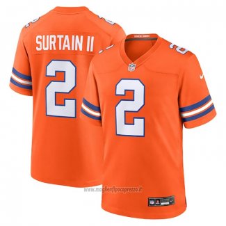 Maglia NFL Game Denver Broncos Patrick Surtain Ii Mile High Collection 1977 Throwback Arancione