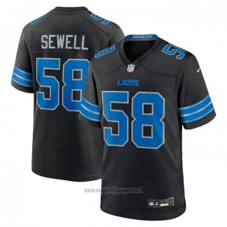 Maglia NFL Game Detroit Lions Penei Sewell 2nd Alternato Nero