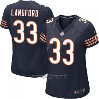 Maglia NFL Game Donna Chicago Bears Langford Bianco Blu