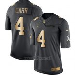 Maglia NFL Gold Anthracite Las Vegas Raiders Carr Salute To Service 2016 Nero