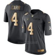 Maglia NFL Gold Anthracite Las Vegas Raiders Carr Salute To Service 2016 Nero